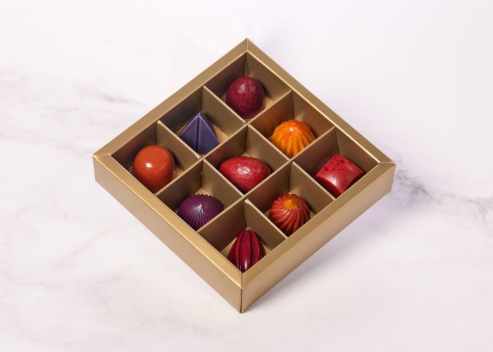 Fyldte Chokolader- 9 stk æske (Økologisk) Æ1 